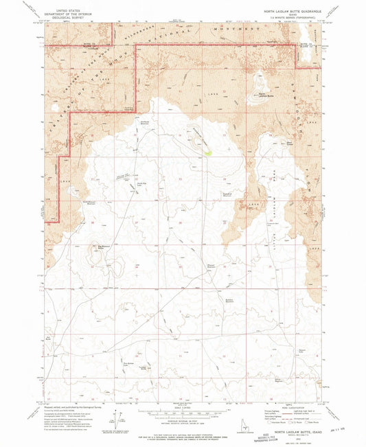 1972 North Laidlaw Butte, ID - Idaho - USGS Topographic Map