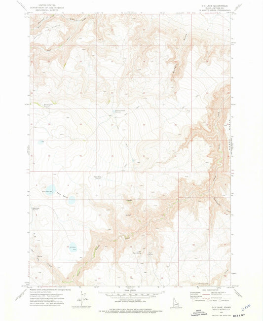 1972 O X Lake, ID - Idaho - USGS Topographic Map