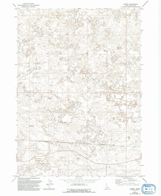 1971 Owinza, ID - Idaho - USGS Topographic Map