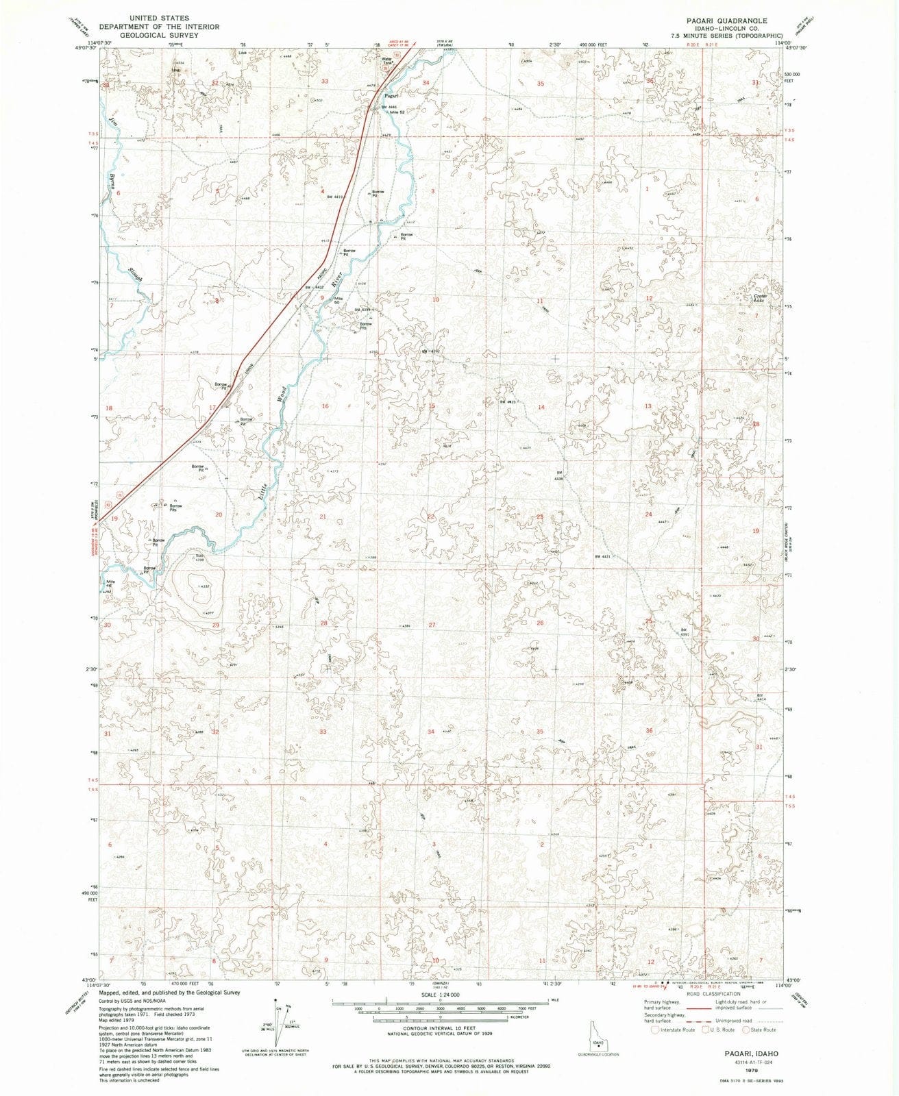 1979 Pagari, ID - Idaho - USGS Topographic Map