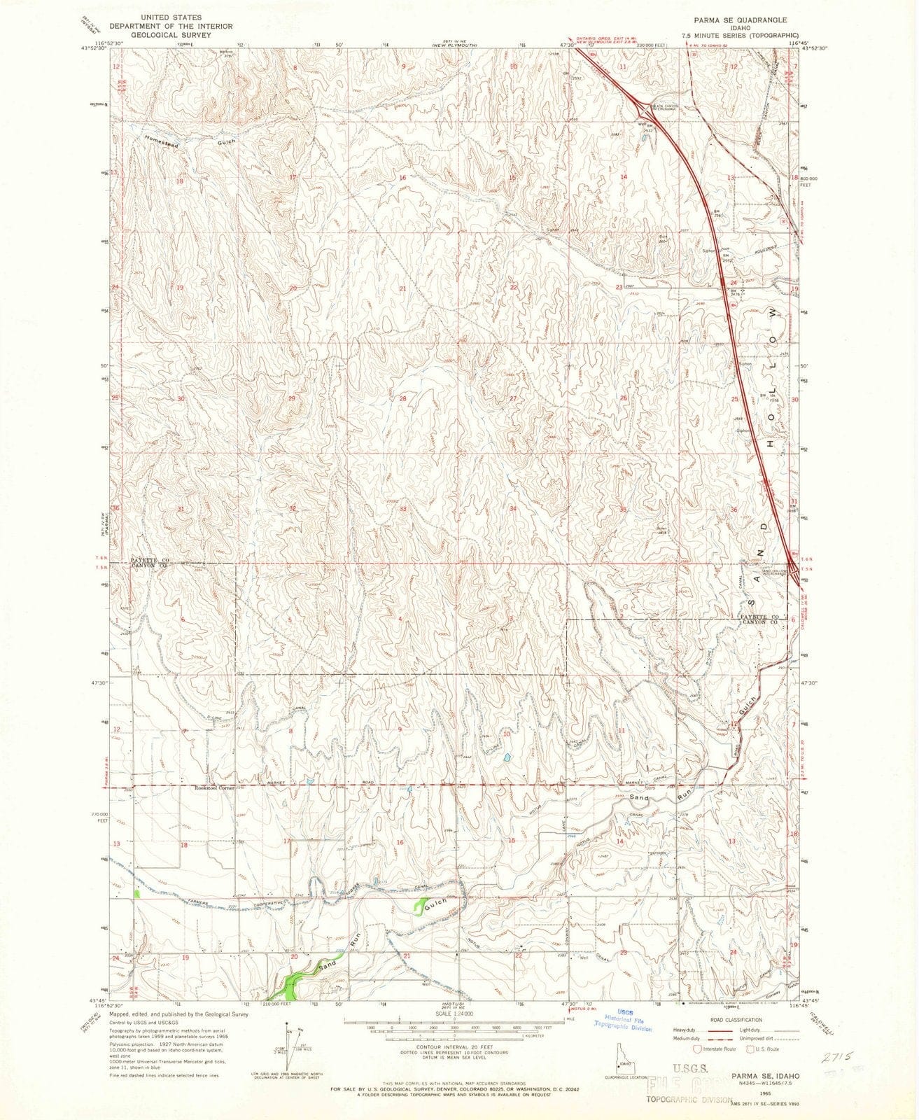 1965 Parma, ID - Idaho - USGS Topographic Map
