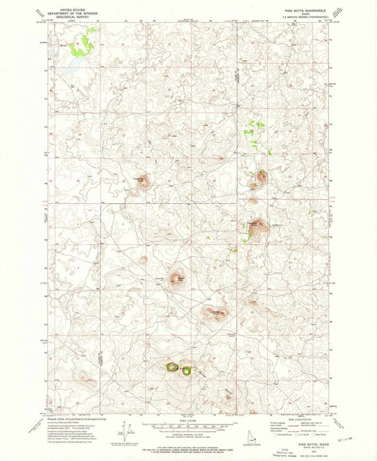 1972 Pine Butte, ID - Idaho - USGS Topographic Map