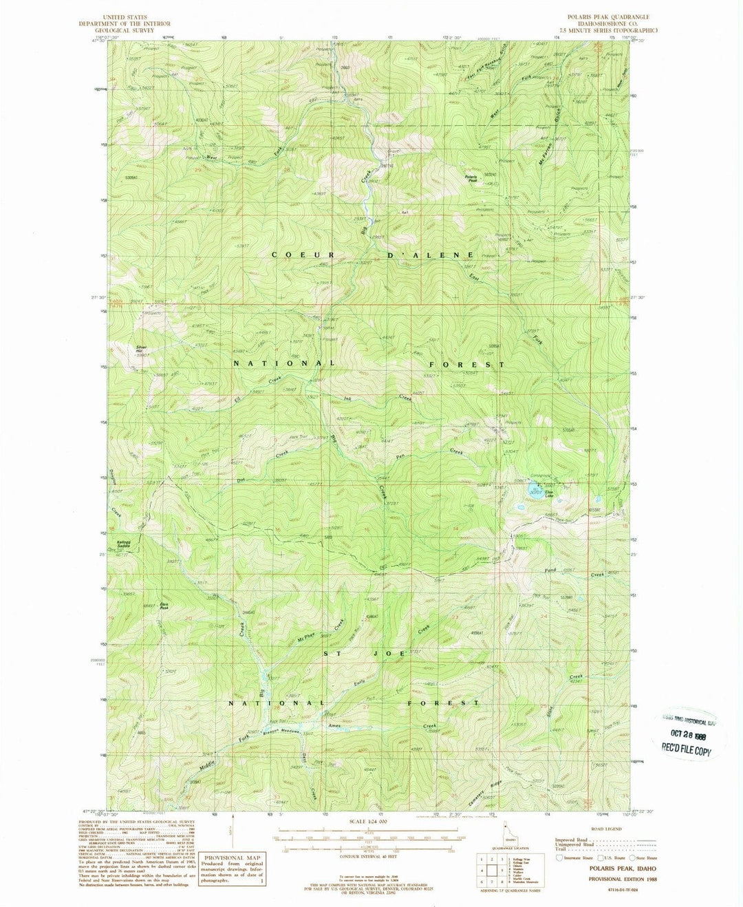 1988 Polaris Peak, ID - Idaho - USGS Topographic Map