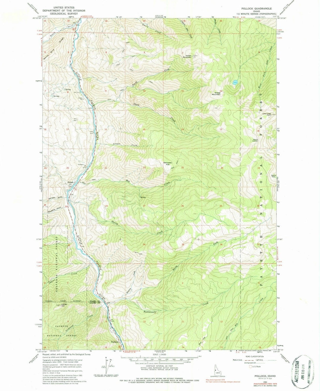 1964 Pollock, ID - Idaho - USGS Topographic Map