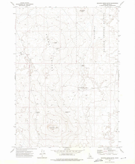 1972 Quaking Aspen Butte, ID - Idaho - USGS Topographic Map