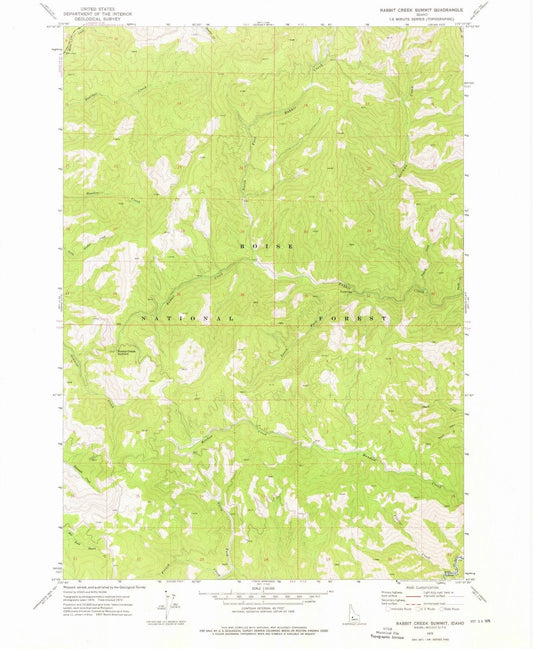1972 Rabbit Creek Summit, ID - Idaho - USGS Topographic Map