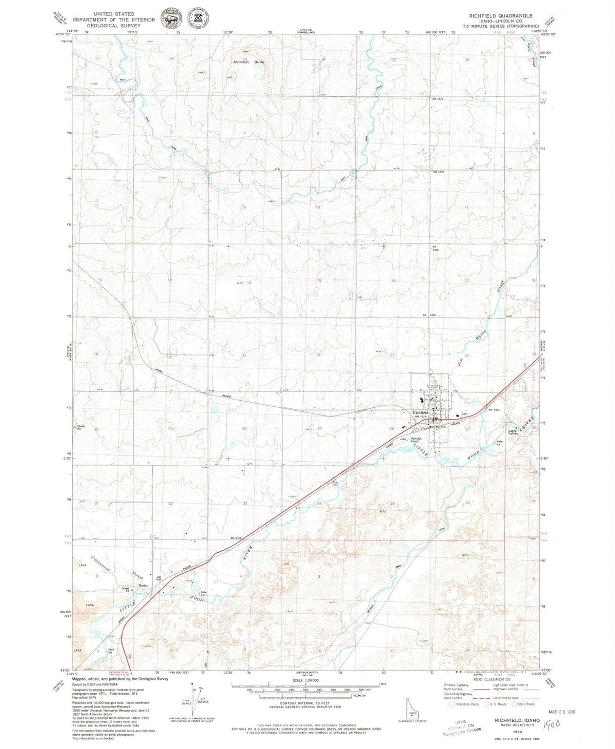 1979 Richfield, ID - Idaho - USGS Topographic Map