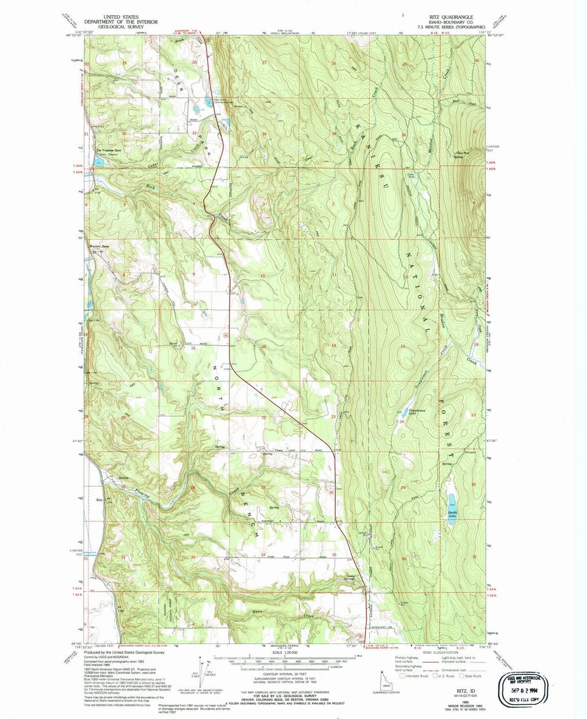 1965 Ritz, ID - Idaho - USGS Topographic Map