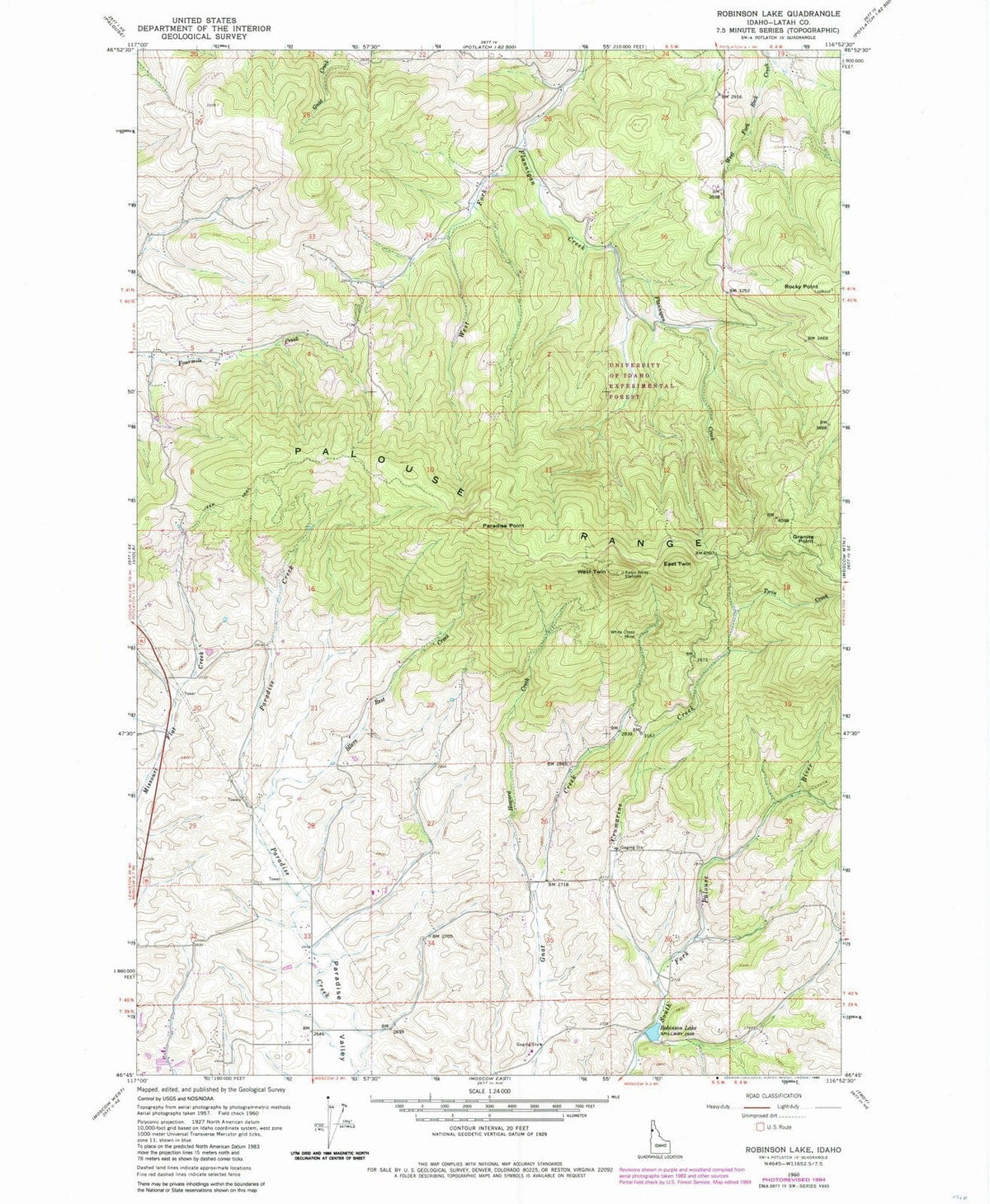 1960 Robinson Lake, ID - Idaho - USGS Topographic Map