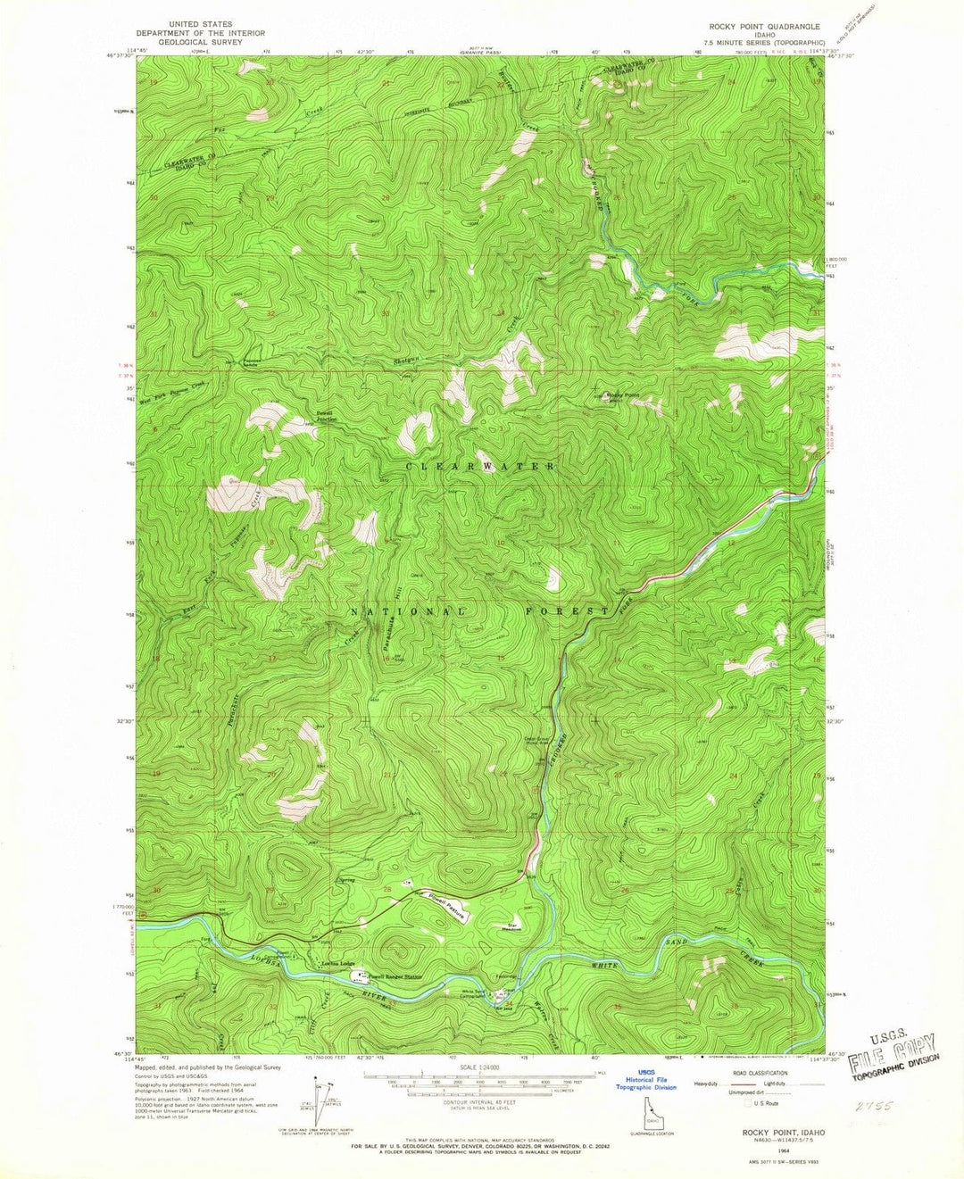 1964 Rocky Point, ID - Idaho - USGS Topographic Map