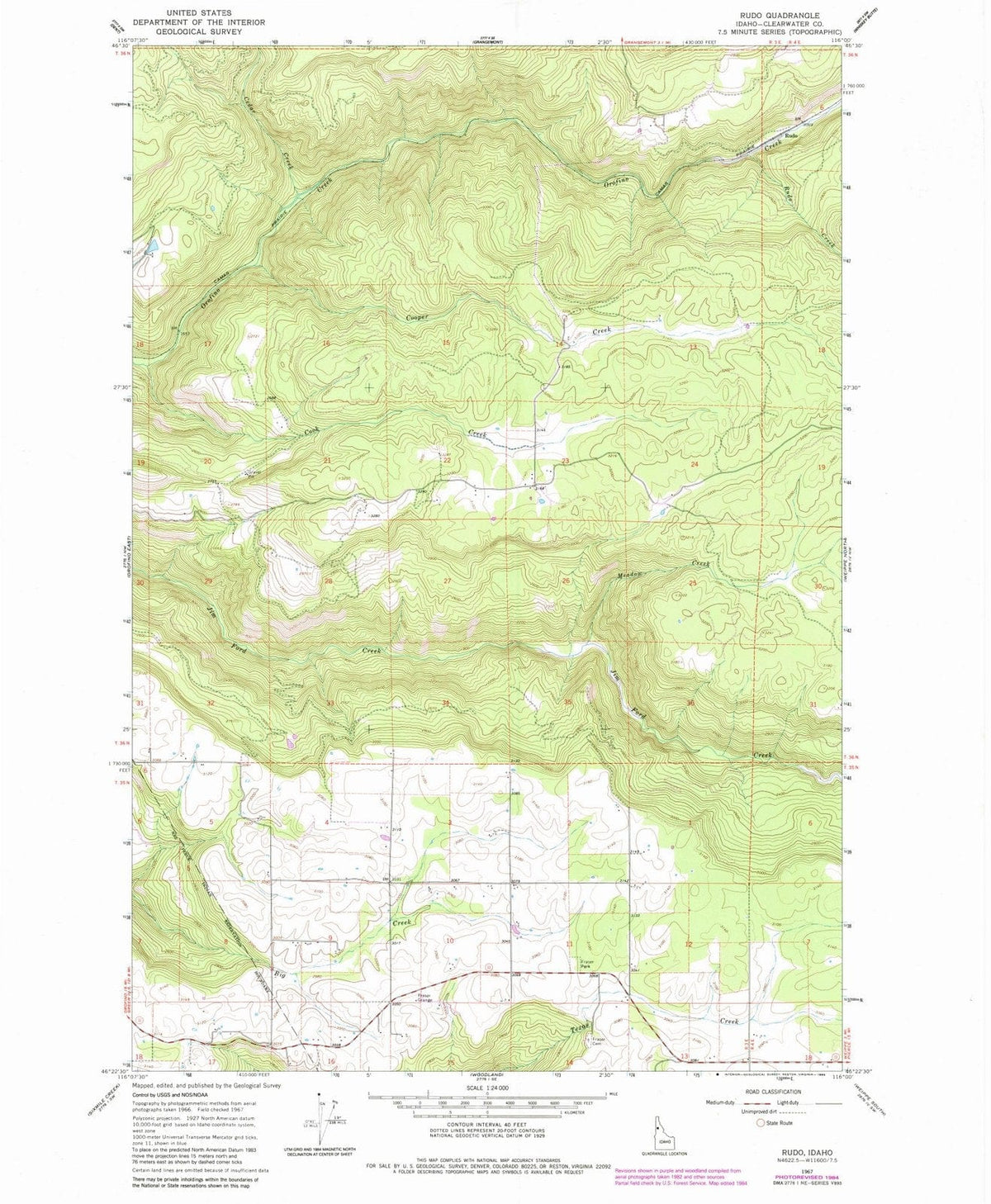 1967 Rudo, ID - Idaho - USGS Topographic Map