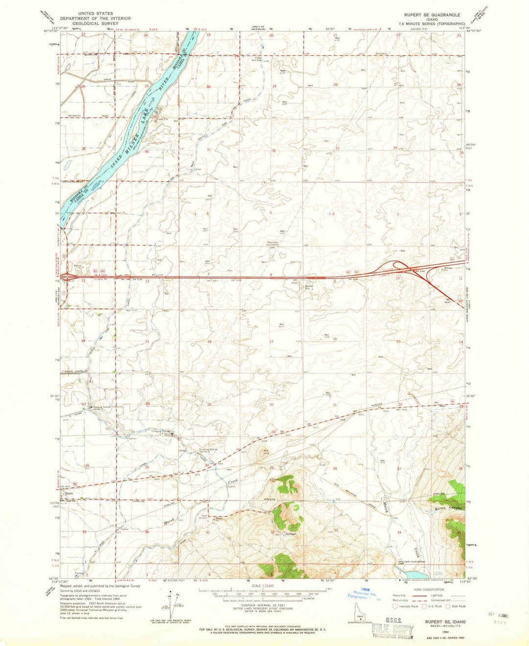1964 Rupert, ID - Idaho - USGS Topographic Map