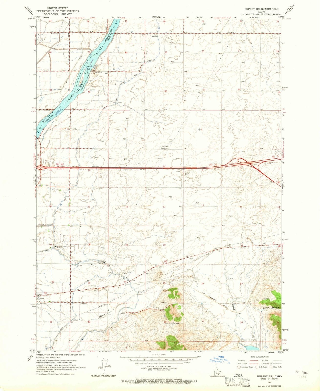 1964 Rupert, ID - Idaho - USGS Topographic Map