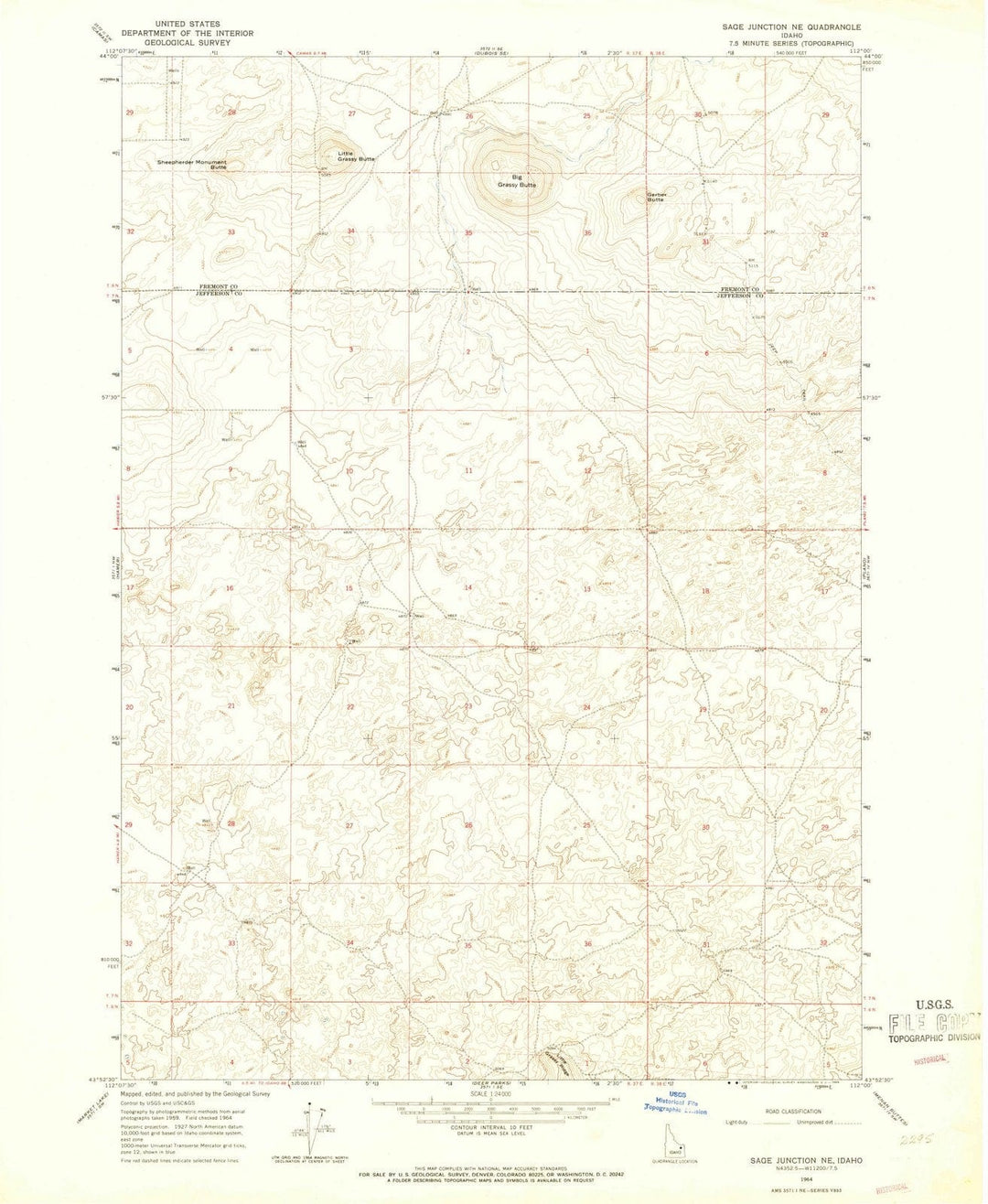 1964 Sage Junction, ID - Idaho - USGS Topographic Map