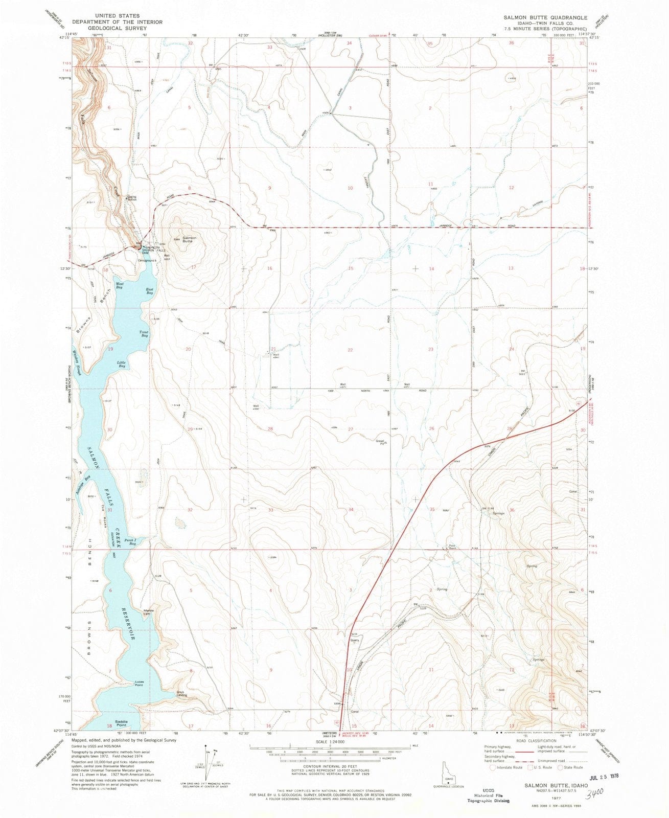 1977 Salmon Butte, ID - Idaho - USGS Topographic Map