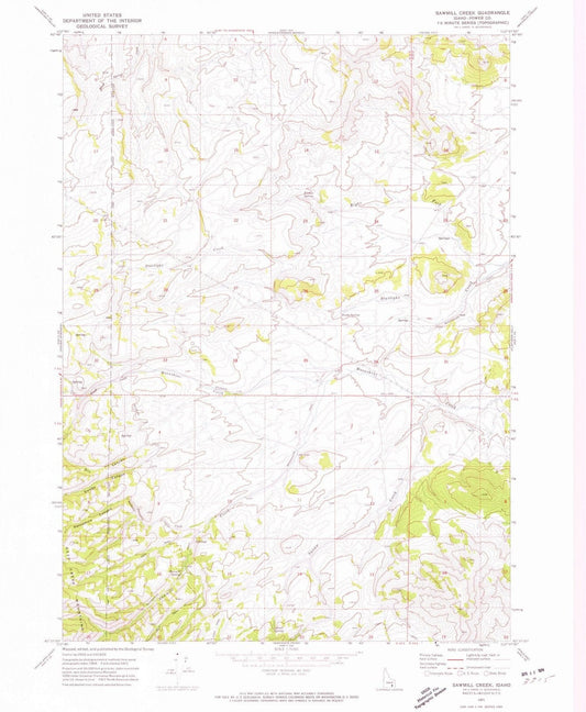 1971 Sawmill Creek, ID - Idaho - USGS Topographic Map