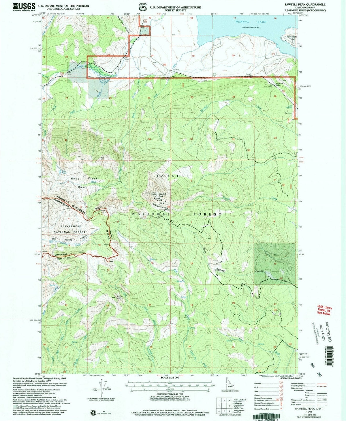 1997 Sawtell Peak, ID - Idaho - USGS Topographic Map
