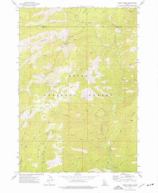 1972 Scott Creek, ID - Idaho - USGS Topographic Map