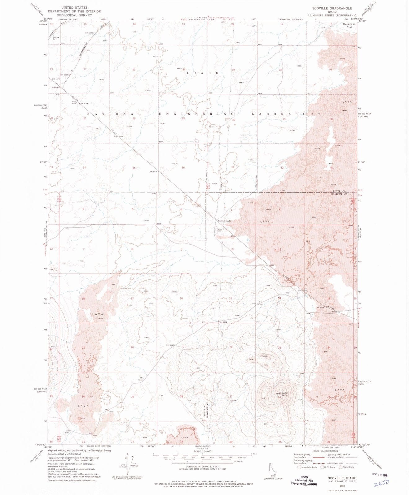 1973 Scoville, ID - Idaho - USGS Topographic Map