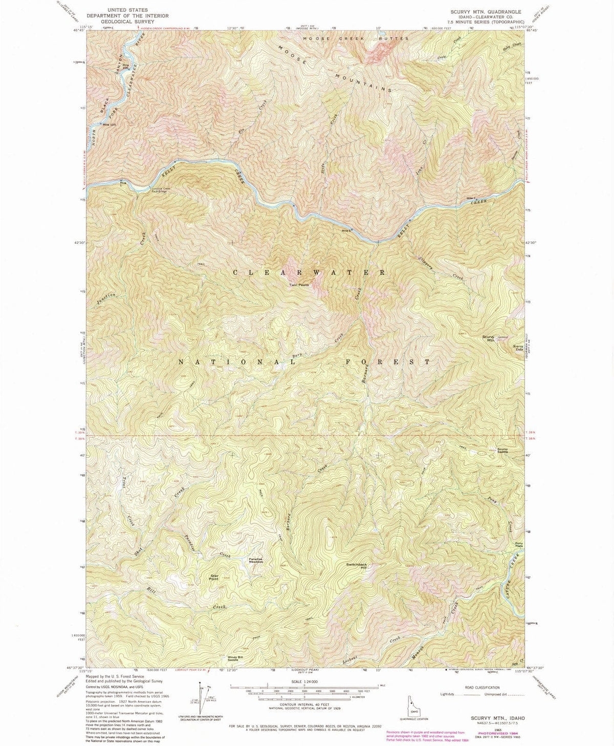 1965 Scurvy MTN, ID - Idaho - USGS Topographic Map v2