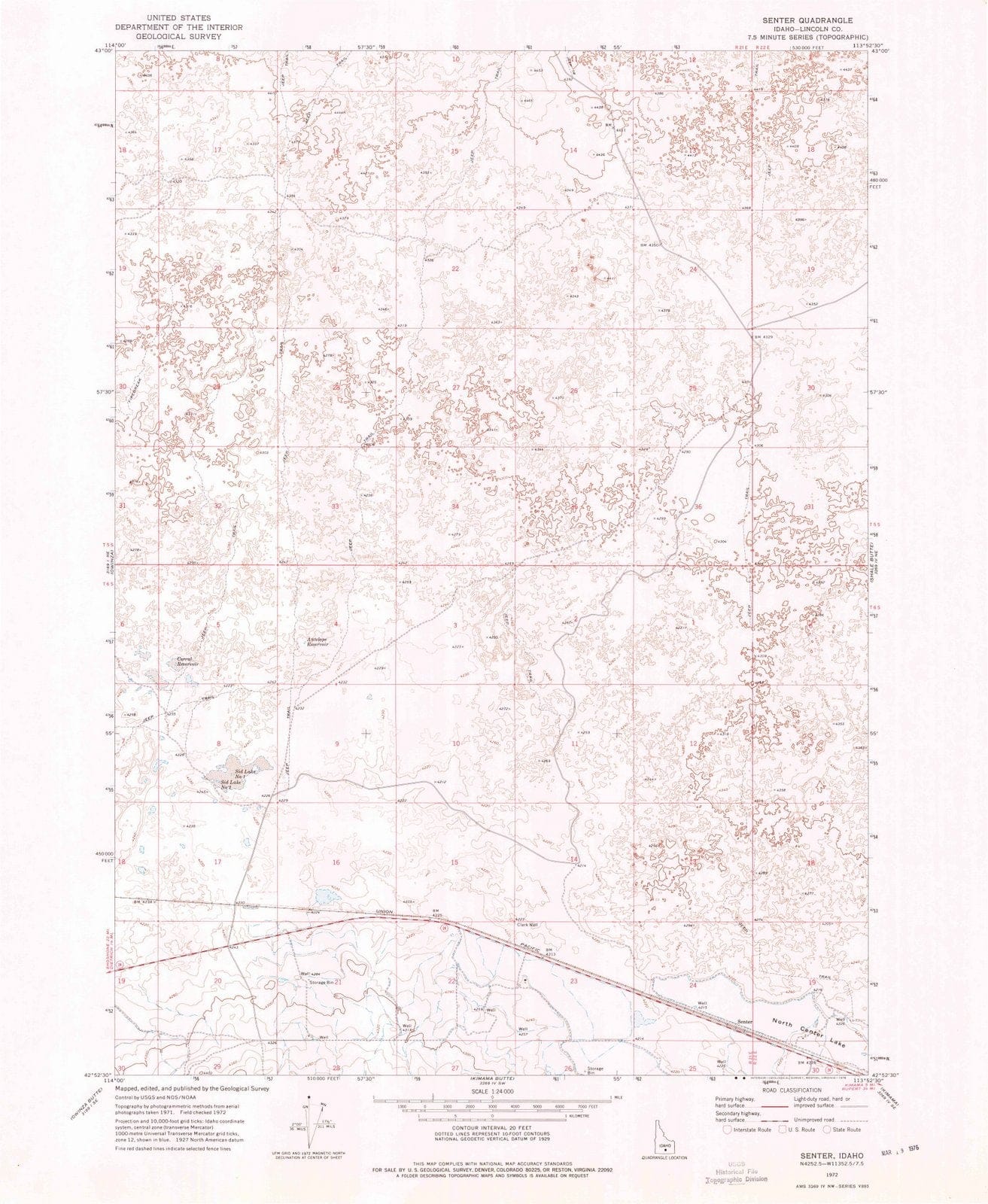 1972 Senter, ID - Idaho - USGS Topographic Map