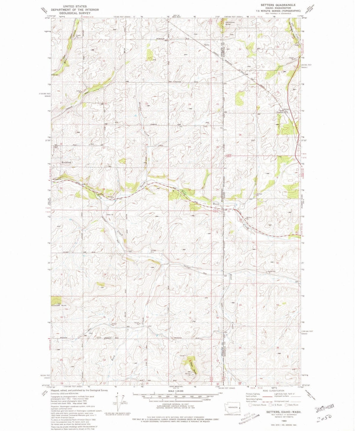 1980 Setters, ID - Idaho - USGS Topographic Map