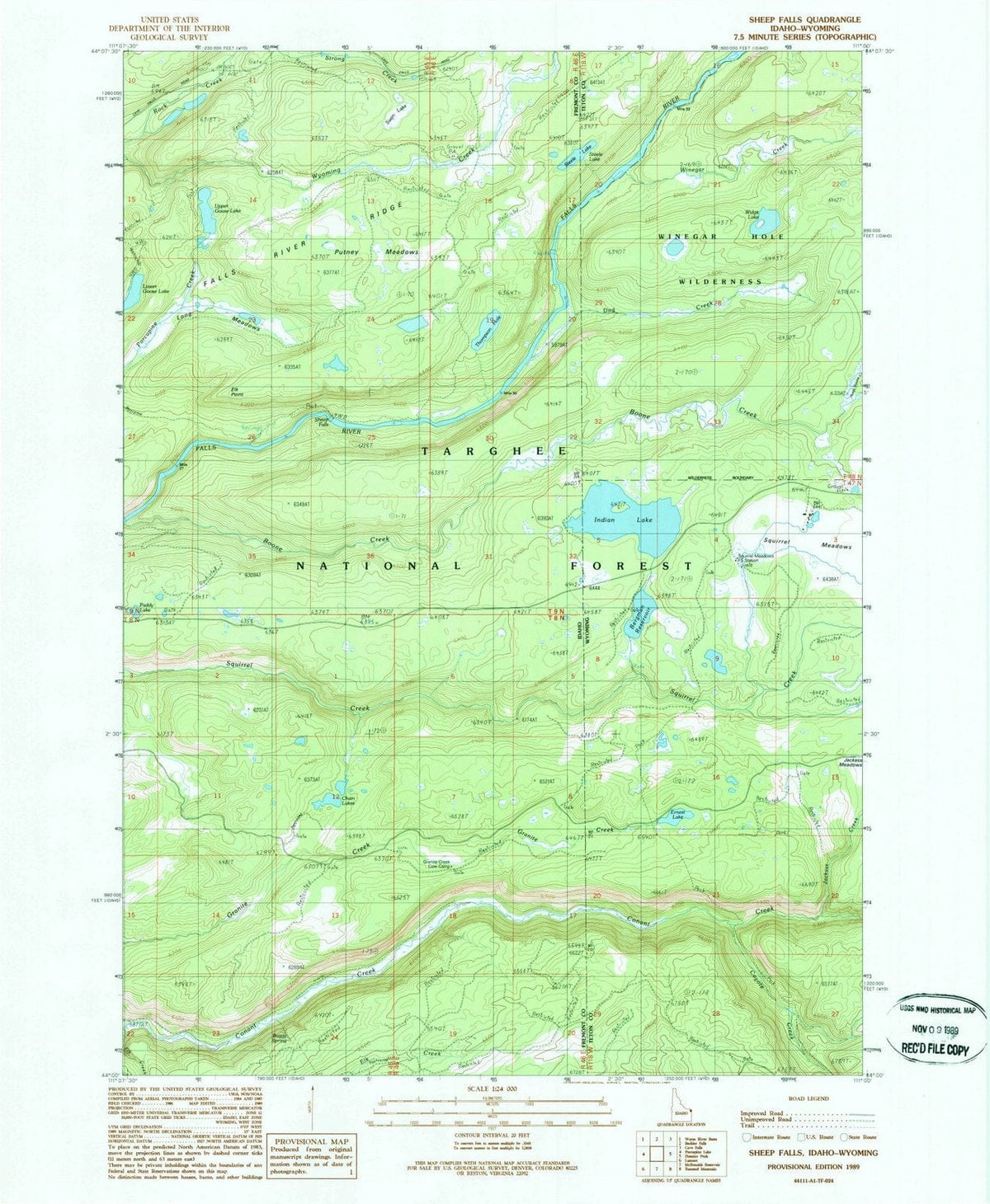 1989 Sheep Falls, ID - Idaho - USGS Topographic Map