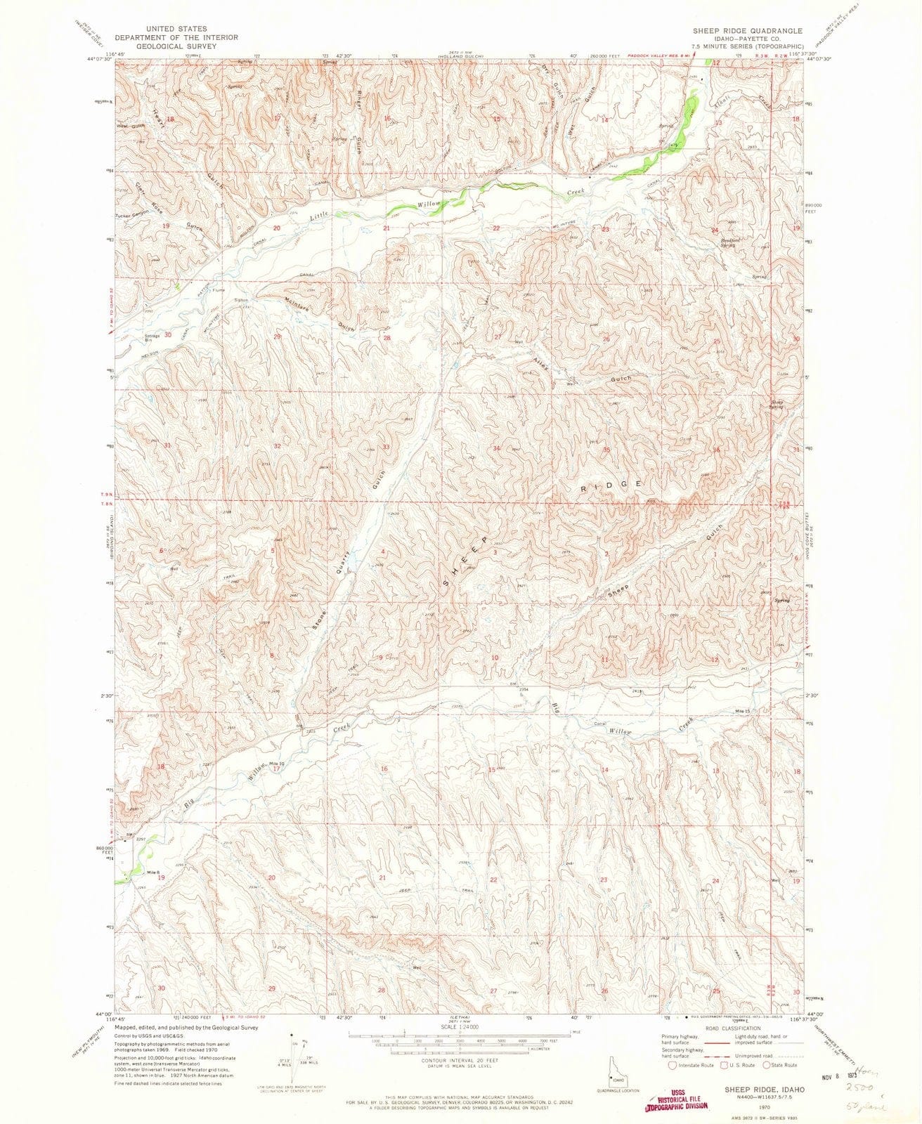 1970 Sheep Ridge, ID - Idaho - USGS Topographic Map