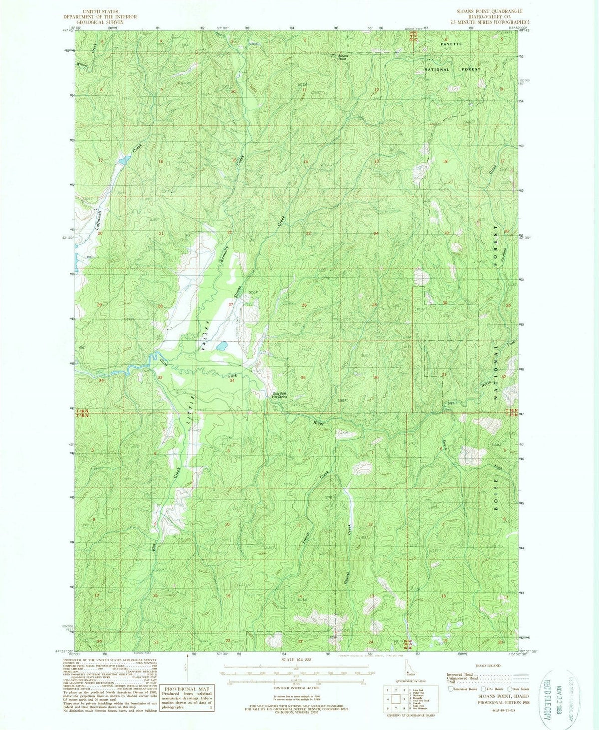 1988 Sloans Point, ID - Idaho - USGS Topographic Map