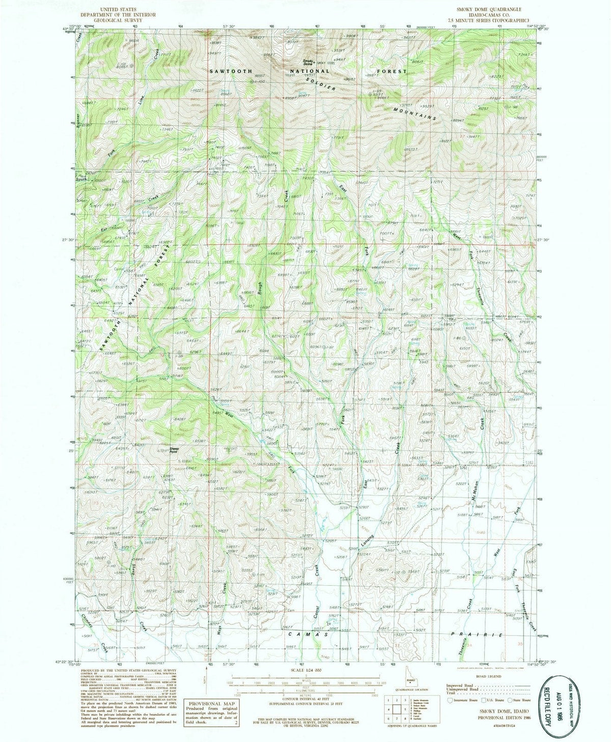 1986 Smokyome, ID - Idaho - USGS Topographic Map