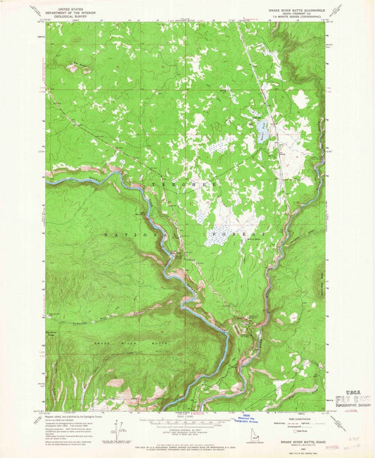 1965 Snake River Butte, ID - Idaho - USGS Topographic Map