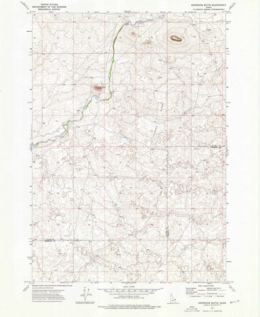 1972 Snowshoe Butte, ID - Idaho - USGS Topographic Map