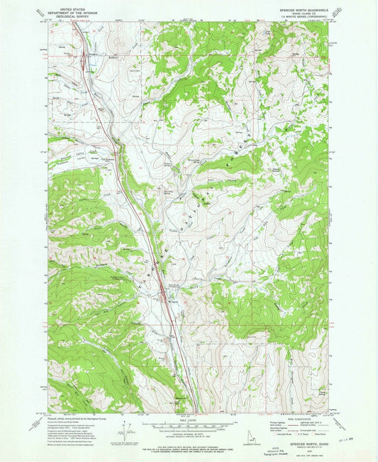 1972 Spencer North, ID - Idaho - USGS Topographic Map