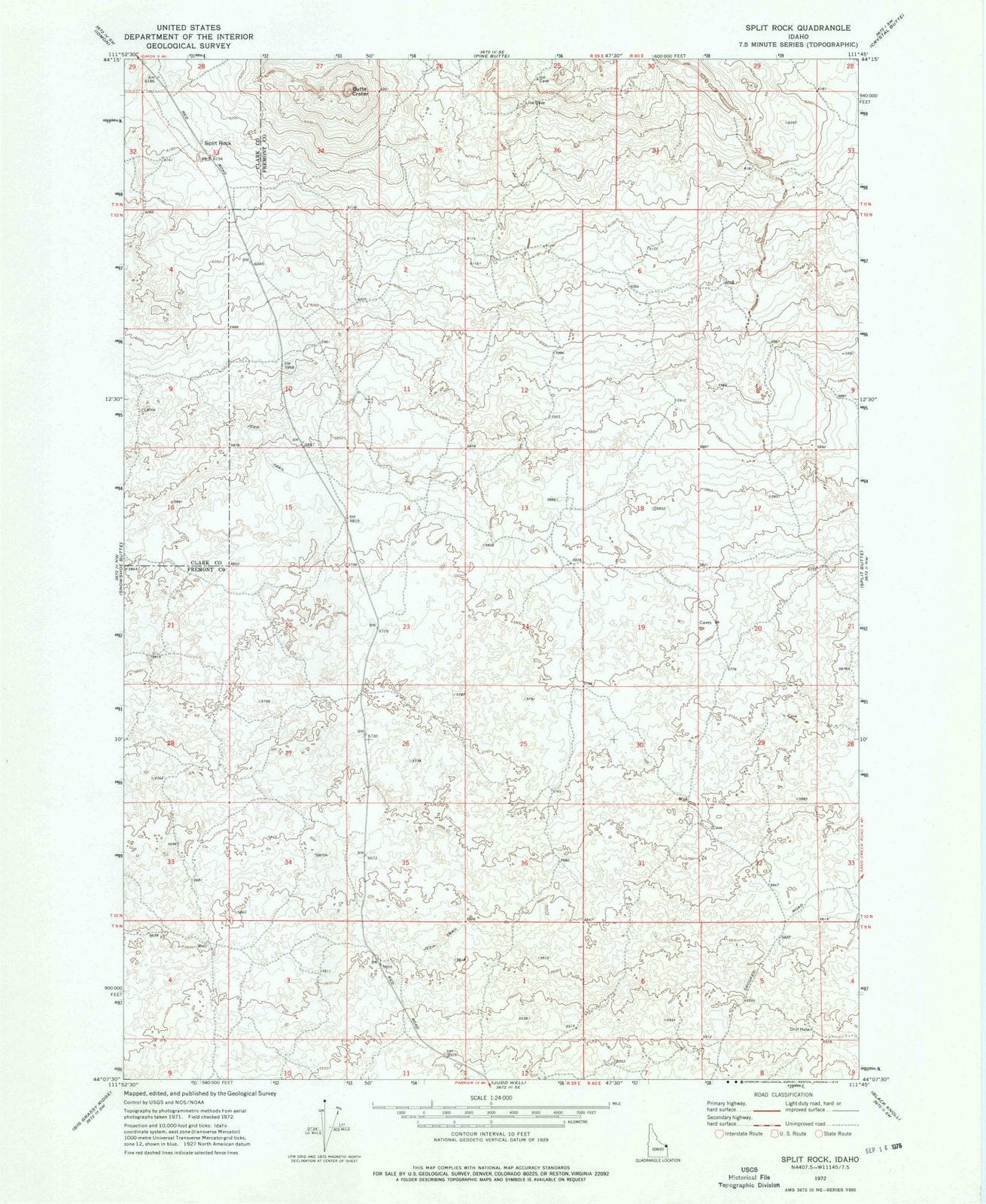 1972 Split Rock, ID - Idaho - USGS Topographic Map