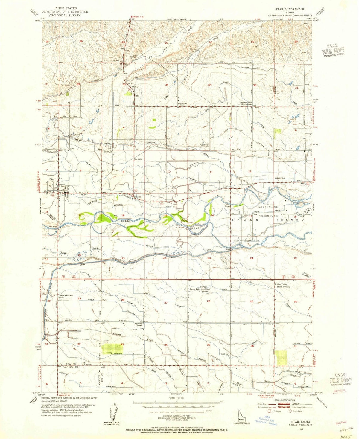 1953 Star, ID - Idaho - USGS Topographic Map
