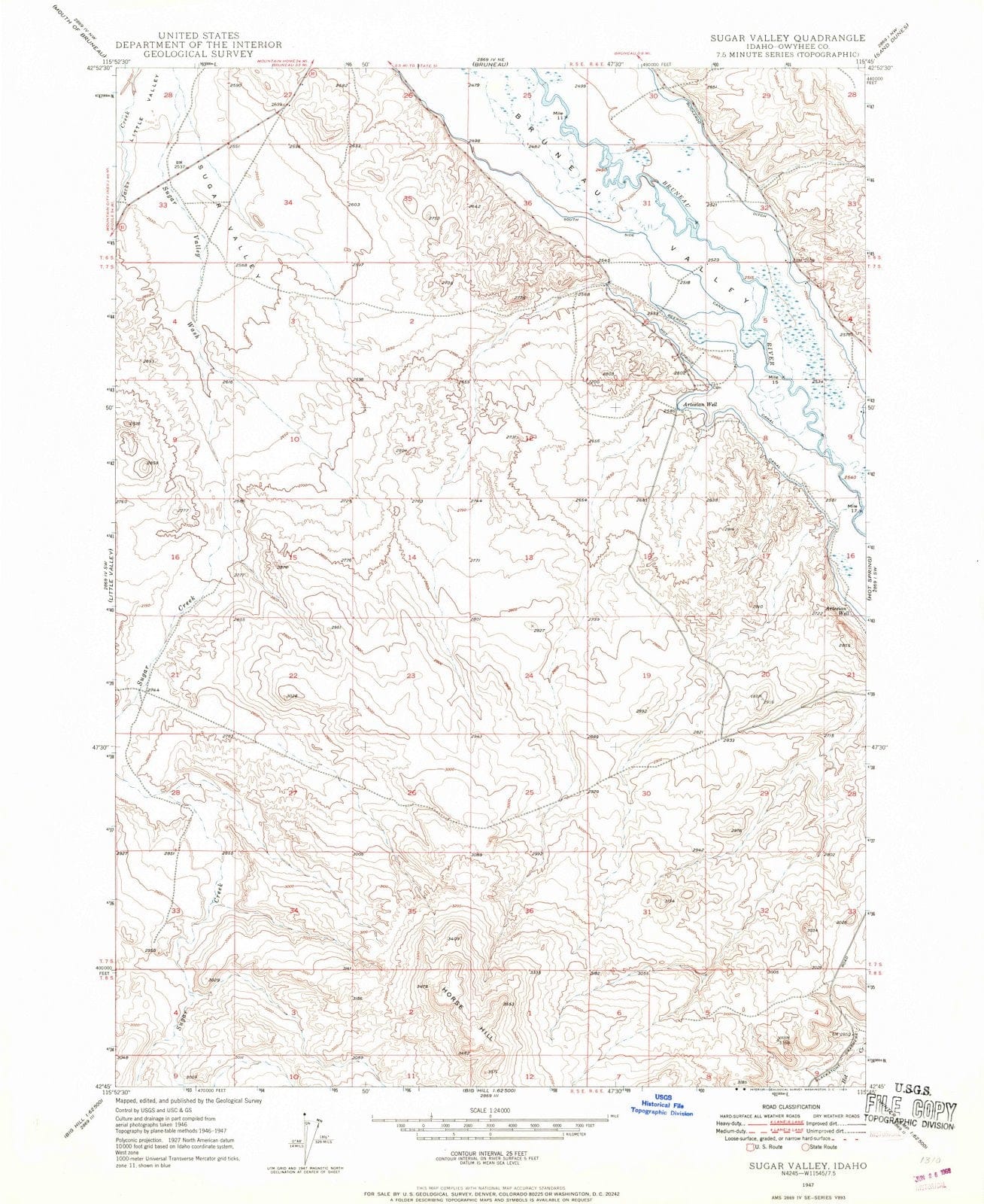 1947 Sugar Valley, ID - Idaho - USGS Topographic Map