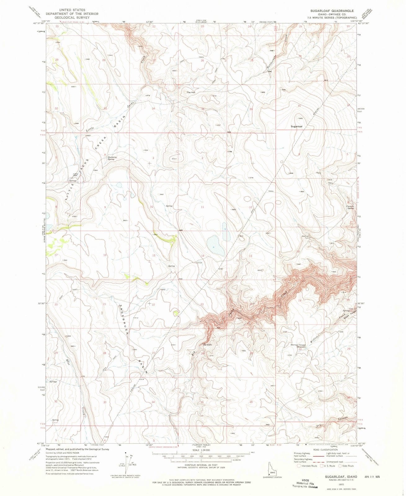 1972 Sugarloaf, ID - Idaho - USGS Topographic Map