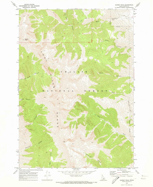 1969 Sunset Peak, ID - Idaho - USGS Topographic Map