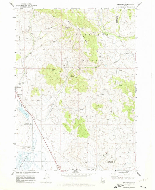 1969 Swan Lake, ID - Idaho - USGS Topographic Map