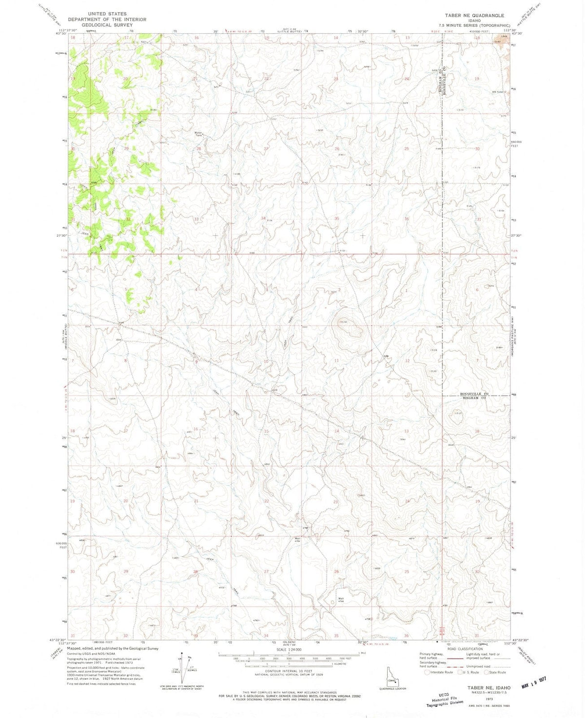 1973 Taber, ID - Idaho - USGS Topographic Map