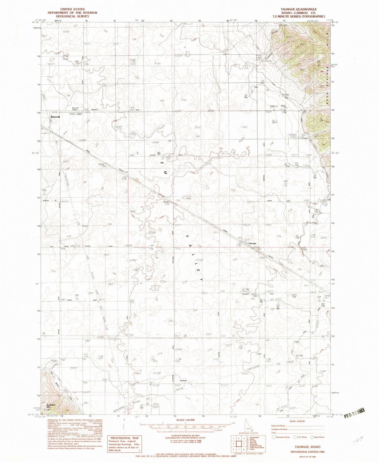 1982 Talmage, ID - Idaho - USGS Topographic Map