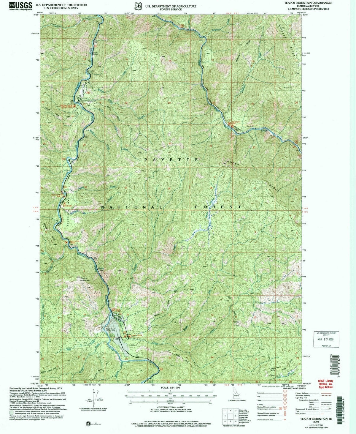 2004 Teapot Mountain, ID - Idaho - USGS Topographic Map