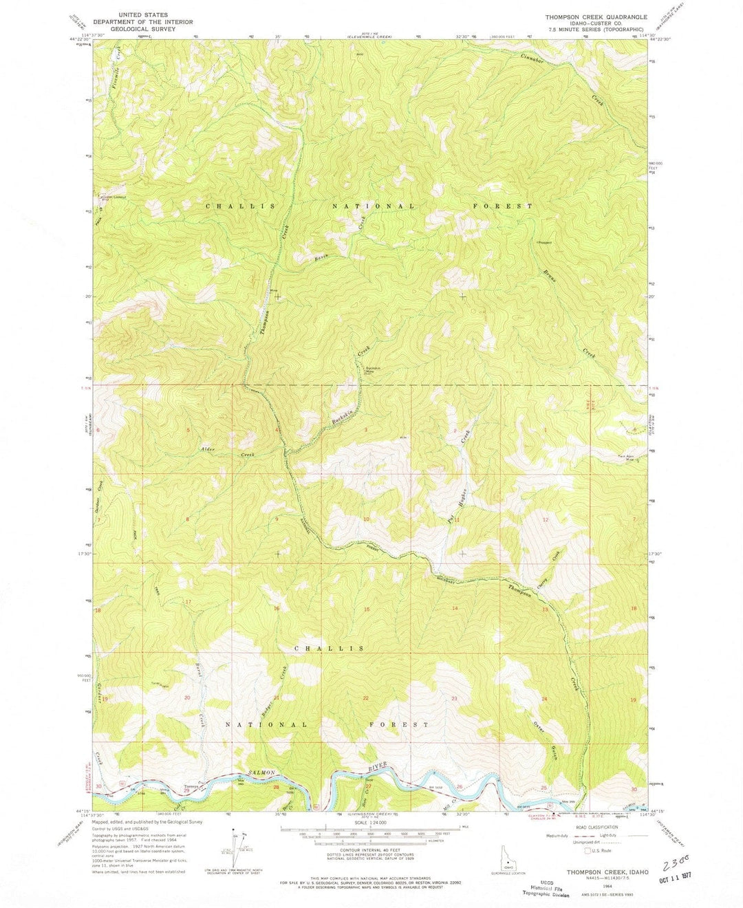 1964 Thompson Creek, ID - Idaho - USGS Topographic Map