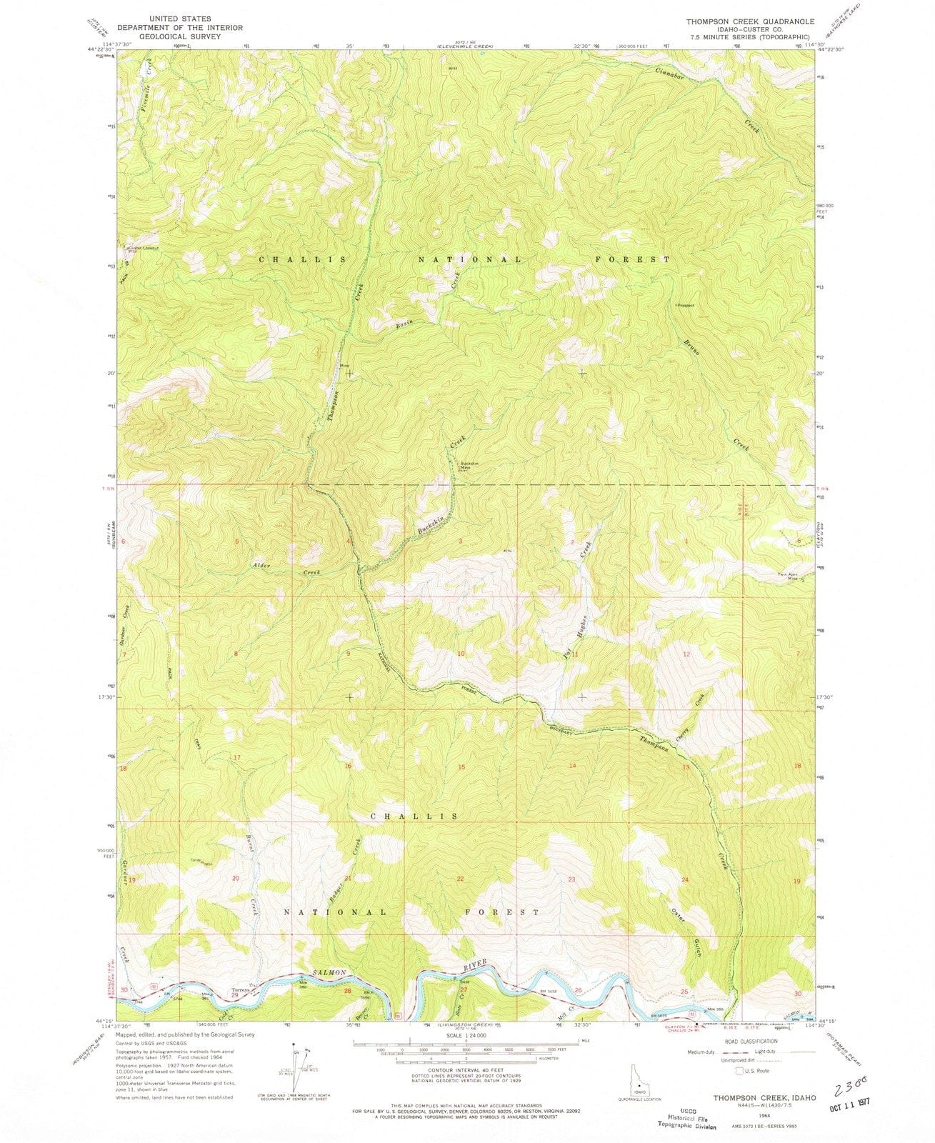 1964 Thompson Creek, ID - Idaho - USGS Topographic Map