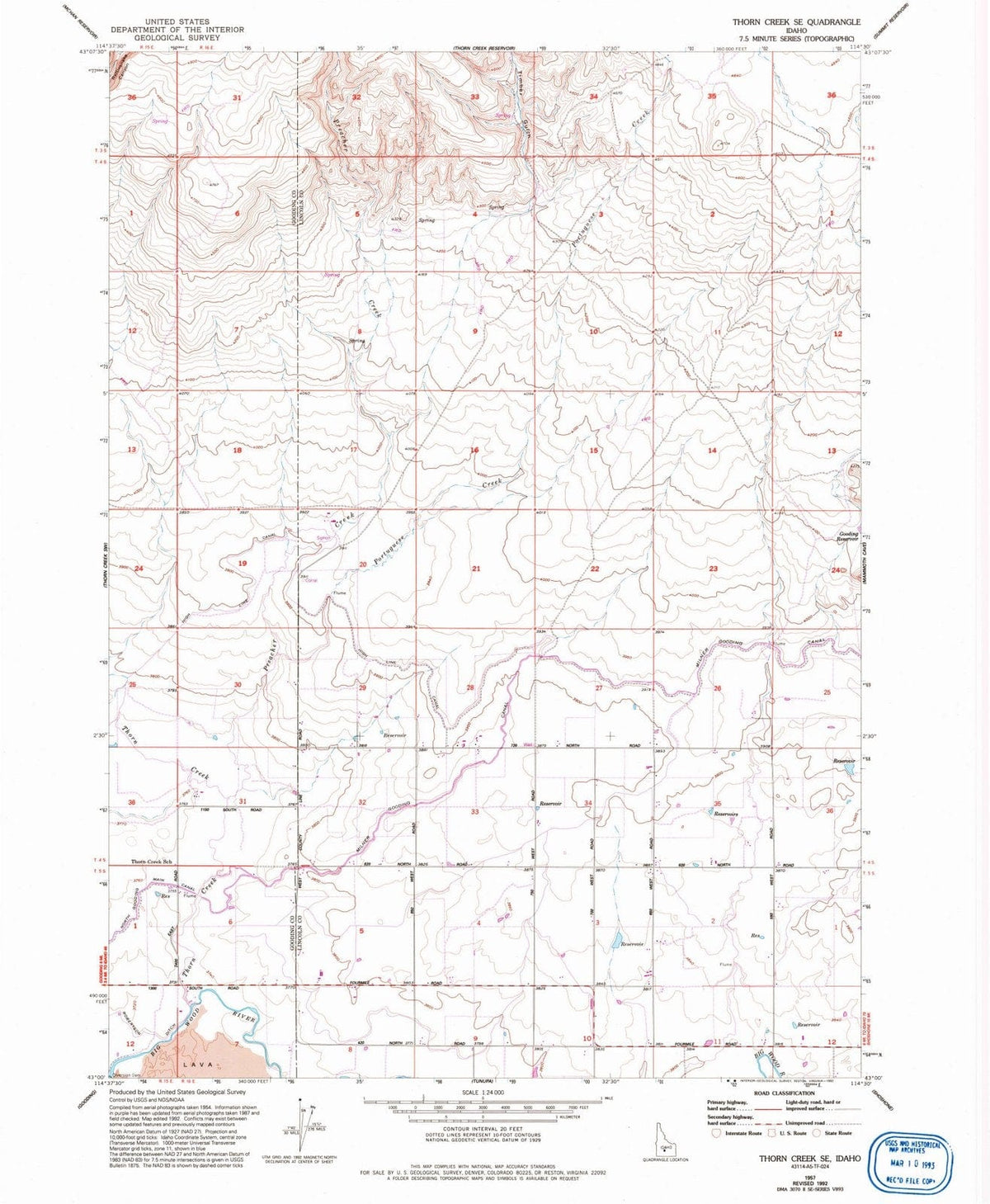 1957 Thorn Creek, ID - Idaho - USGS Topographic Map
