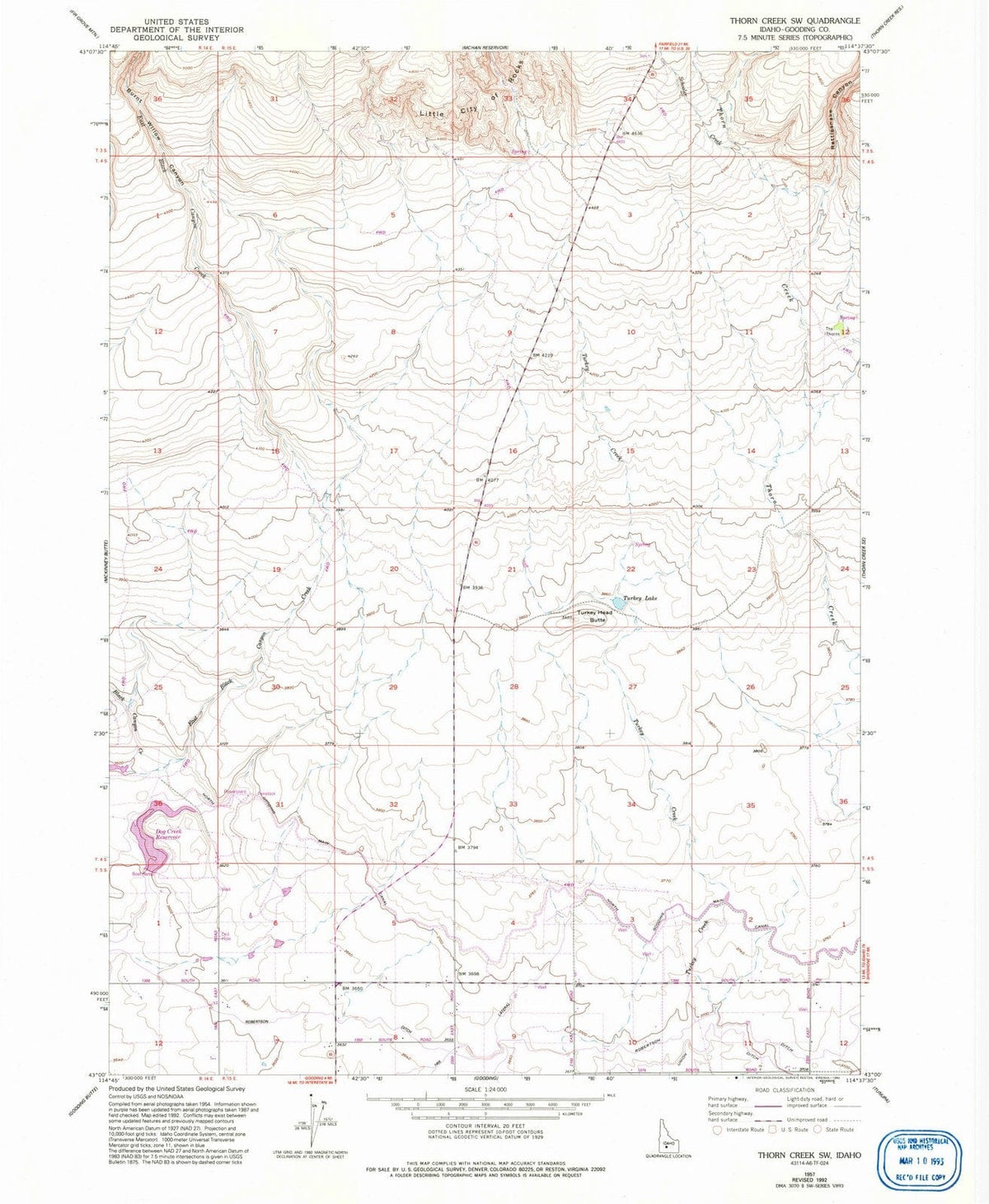 1957 Thorn Creek, ID - Idaho - USGS Topographic Map v2