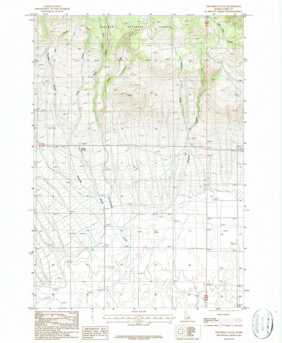 1987 Thunder Gulch, ID - Idaho - USGS Topographic Map