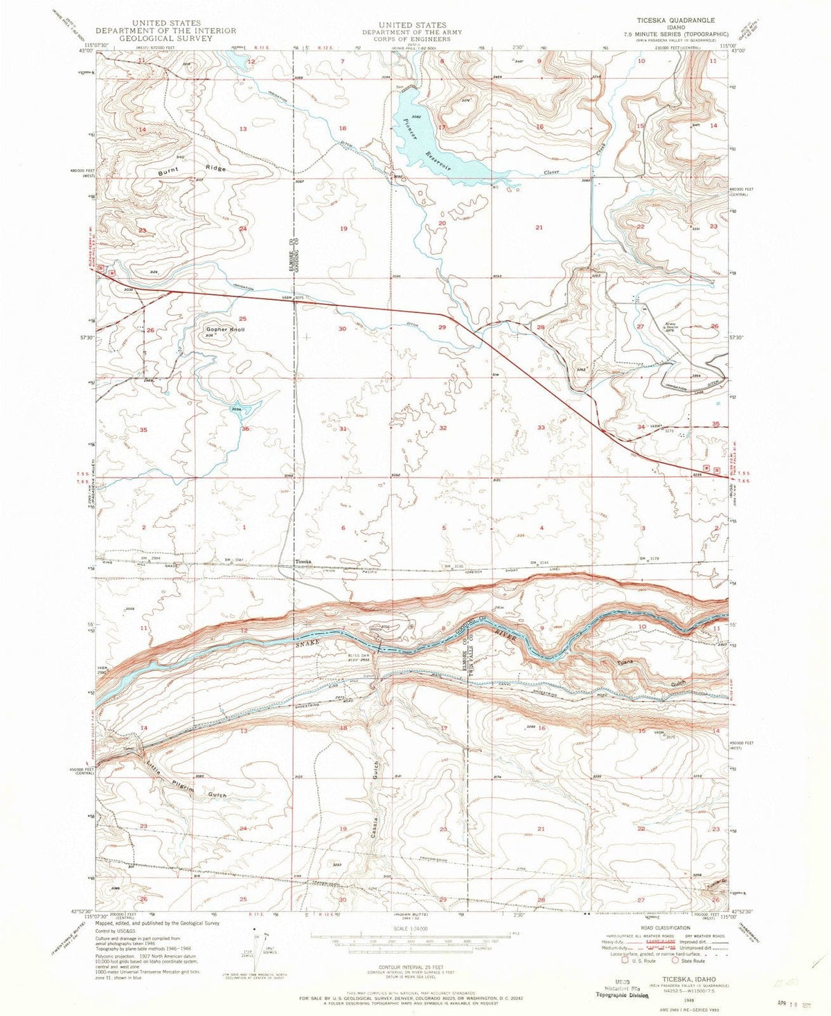 1948 Ticeska, ID - Idaho - USGS Topographic Map
