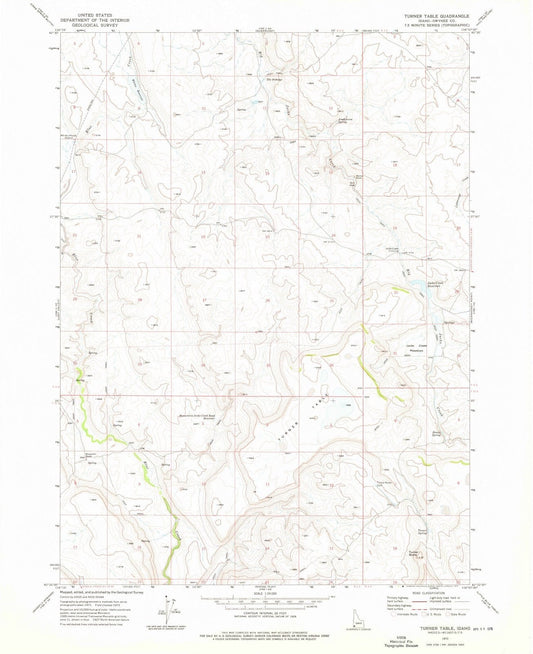 1972 Turner Table, ID - Idaho - USGS Topographic Map