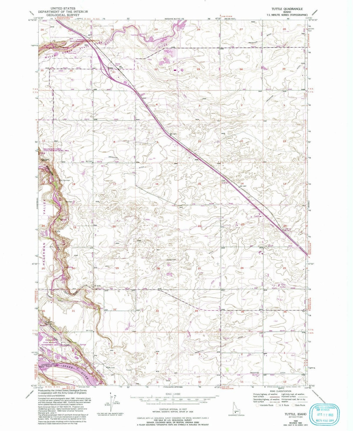 1949 Tuttle, ID - Idaho - USGS Topographic Map